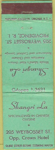 Matchbook Cover - Shangri La Providence RI WEAR