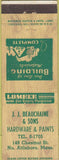 Matchbook Cover - JJ Beauchaine Sons Hardware North Attleboro MA