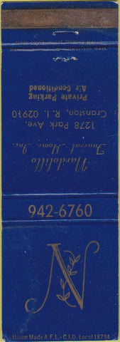 Matchbook Cover - Nardolillo Funeral Home Cranston RI WEAR