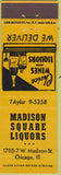 Matchbook Cover - Madison Square Liquors Chicago IL