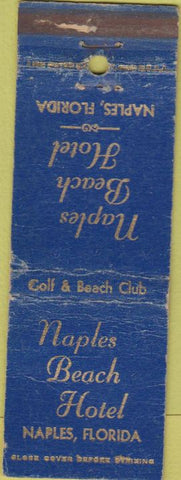 Matchbook Cover - Naples Beach Club Naples FL WORN