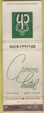 Matchbook Cover - Crown Hotel Providence RI WORN