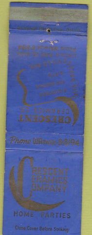Matchbook Cover - Crescent Ceramics Co  Lincoln Park MI WEAR