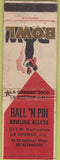 Matchbook Cover - Ball N Pin Bowling La Grange IL WEAR