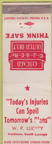 Matchbook Cover - Chicago Outer Belt Safety South Chciago IL