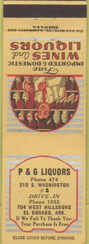 Matchbook Cover - P and G Liquor El Dorado AR