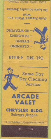 Matchbook Cover - Arcade Valet dry cleaning New York City?