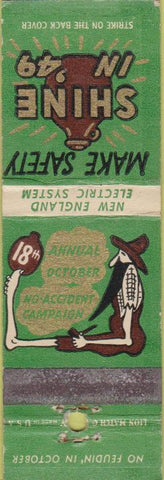 Matchbook Cover - New England Electric Safety Hillbilly Moonshine 1949