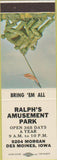 Matchbook Cover - Ralph's Amusement Park Des Moines IA SAMPLE