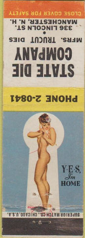 Matchbook Cover - State Die Co Manchester NH pinup