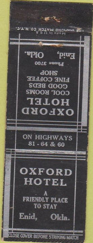 Matchbook Cover - Oxford Hotel Enid OK WEAR