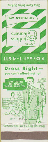 Matchbook Cover - Spotless Cleaners New Orleans LA