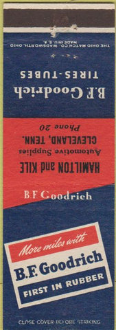 Matchbook Cover - BF Goodrich Tires Hamilton Kile Parts Cleveland TN
