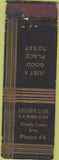 Matchbook Cover - Grundy Cafe Grundy Center IA WORN 1920's? Long