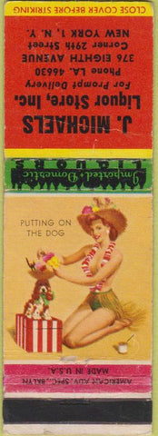 Matchbook Cover - J Michaels Liquor New York City pinup