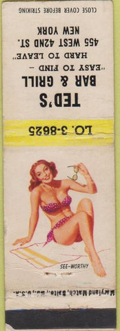 Matchbook Cover - Ted's Bar  and  Grill New York City Pinup