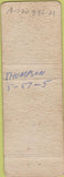 Matchbook Cover - Ten High Brook Bar Indianapolis IN pinup WORN