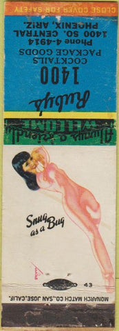 Matchbook Cover - Ruby's 1400 Bar? Phoenix AZ pinup WEAR