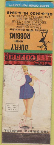 Matchbook Cover - Duffly Robbins Catering pinup WORN