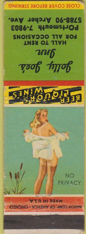 Matchbook Cover - Jolly Joe's Inn Chicago IL pinup WORN