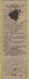 Matchbook Cover - The City Bar ST Paul MN pinup WORN