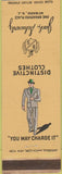 Matchbook Cover - Jack Schwartz Newark NJ Mens Clothes suits