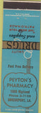 Matchbook Cover - Peyton's Pharmacy Shreveport LA