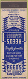 Matchbook Cover - Reed's Cut Rate Drugs Milwaukee WI Chain Kenosha Oshkosh
