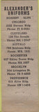Matchbook Cover - Alexander's Uniforms Girlie Hosiery Chain WORN