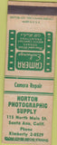 Matchbook Cover - Horton Photography Supply Santa Ana CA