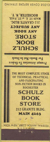 Matchbook Cover - Schulz Book Store Rochester NY Federal