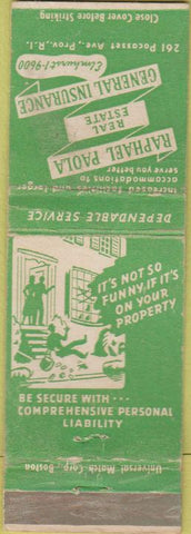 Matchbook Cover - Ralph Paola Real Estate Providence RI WORN