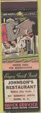 Matchbook Cover - Johnson's Restaurant Dunn NC