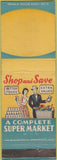 Matchbook Cover - Shop and Save Super Market grocery girlie BLANK WEAR