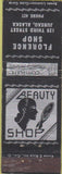 Matchbook Cover - Florence Shop Beauty Shop Juneau AK girlie