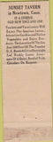 Matchbook Cover - Sunset Tavern Newtown CT Federal