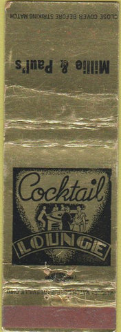 Matchbook Cover - Millie  and  Paul's Newton NJ