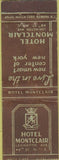 Matchbook Cover - Hotel Montclair New York City Safety First Altas Match