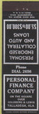 Matchbook Cover - Personal Finance Co Talladega AL