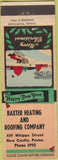 Matchbook Cover - Baxter Heating Roofing New Castle PA