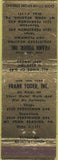 Matchbook Cover - Frank Yoder Heating Plumbing Mount Penn Reading PA