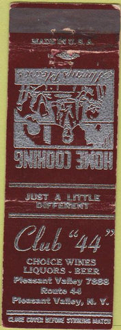 Matchbook Cover - Club 44 Pleasant Valley NY