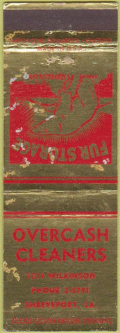 Matchbook Cover - Overcash Cleaners Shreveport LA WEAR fur storage polar bear