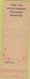 Matchbook Cover - Overcash Cleaners Shreveport LA WEAR fur storage polar bear