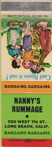 Matchbook Cover - Nanny's Rummage Long Beach CA hillbilly WEAR