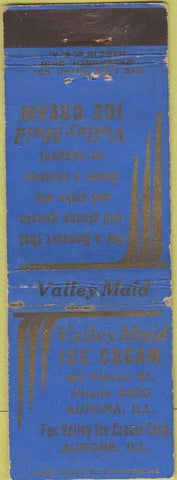 Matchbook Cover - Valley Maid Ice Cream Aurora IL WEAR