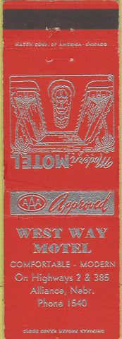 Matchbook Cover - West Way Motel Alliance NE