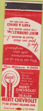 Matchbook Cover - Merit Chevrolet Chicago IL