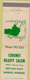 Matchbook Cover - Coronet Beauty Salon Saginaw MI girlie