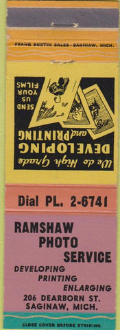 Matchbook Cover - Ramshaw Photo Service Saginaw MI